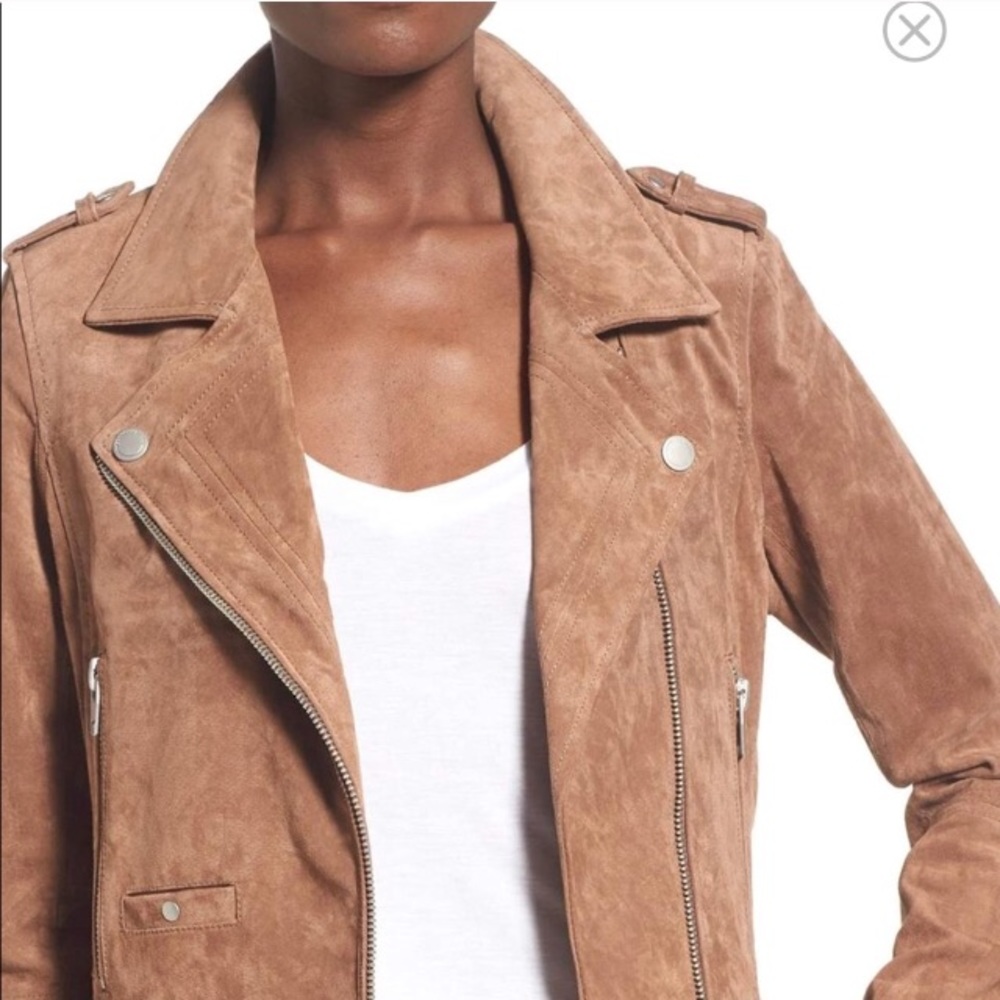 Blank NYC tan suede moto jacket